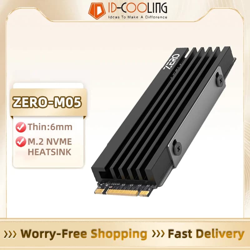 ID-COOLING M05 M.2 2280 SSD Heatsink M.2 NVME Radiator Aluminum Alloy Efficient Radiator with Thermal Silicone pad for PC