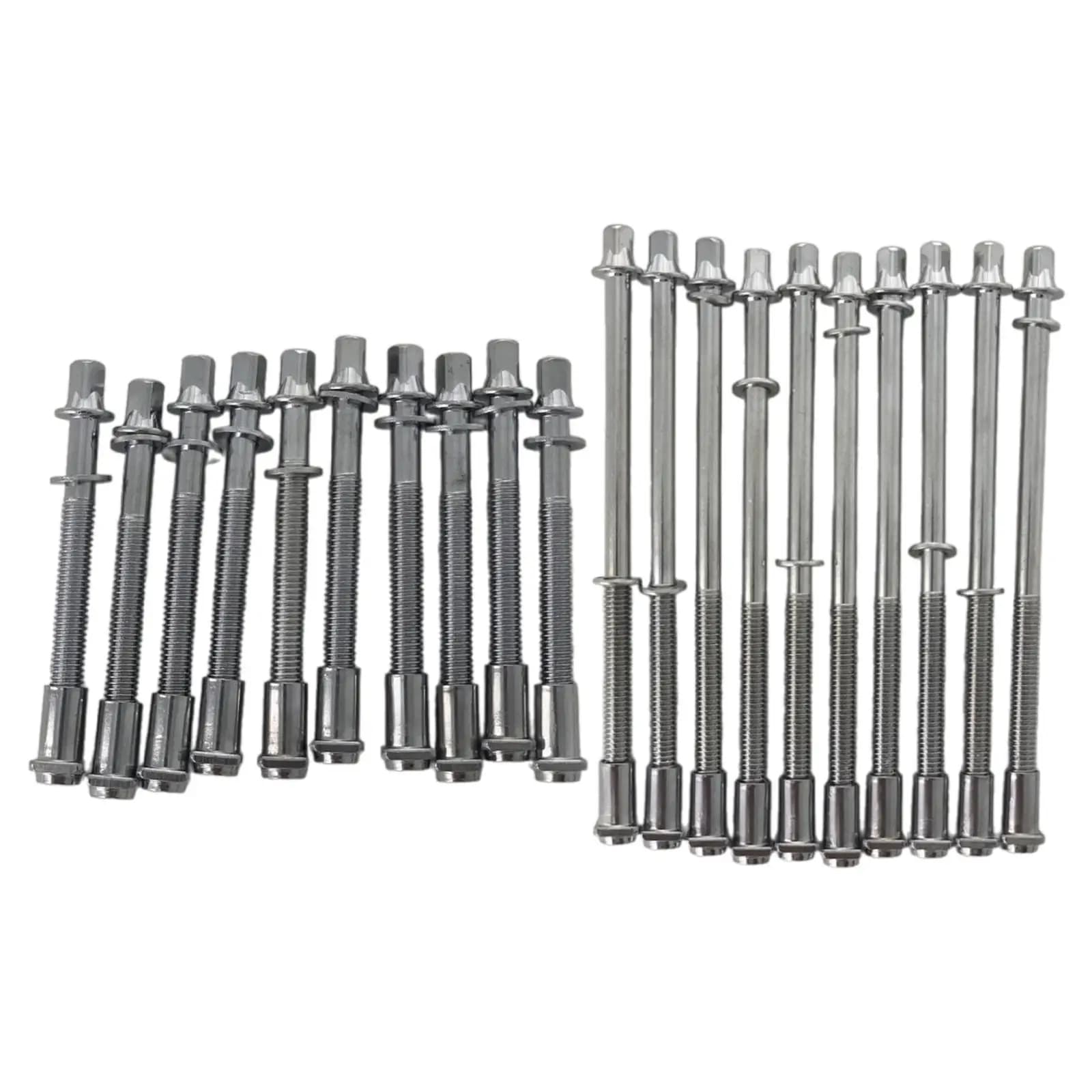 10Pcs Tension Rods Screw Hardware Drum Tight Screw with Lug Nuts for Snare Drum Percussion Instrument Bass Drum DIY Accessory