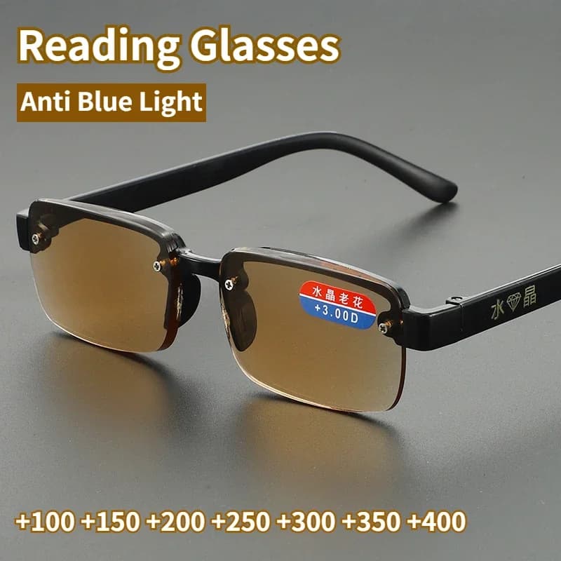 Reading Glasses Men HD Presbyopia Glasses Fashion Square Frame Eyeglasses Retro Eyewear Unisex Presbyopia Glasses +1.0 To +4.0
