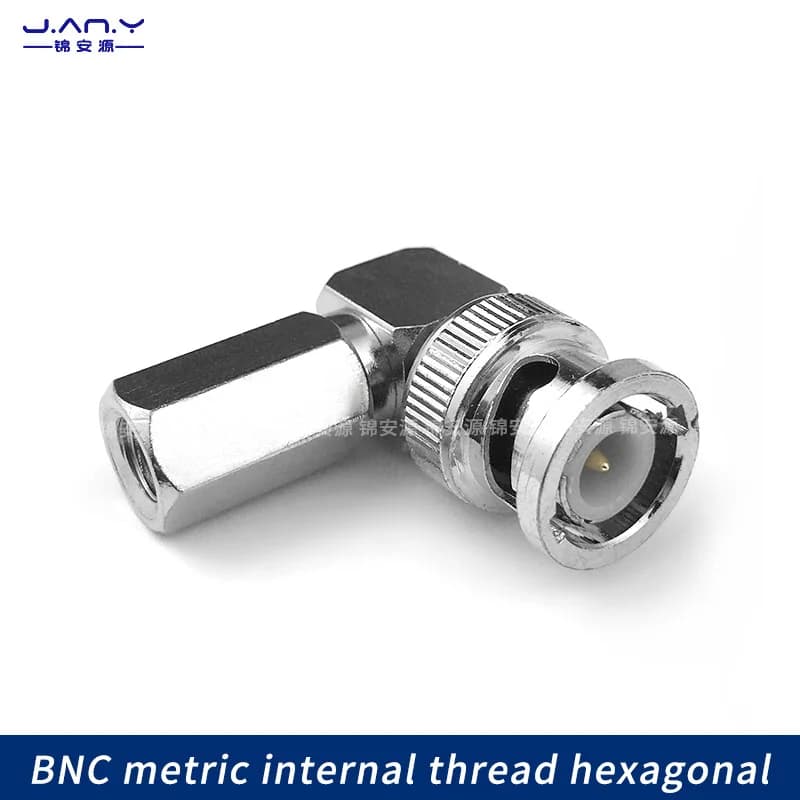 Pure copper right angle BNC revolution hexagonal bending joint RG59 video signal connector Q9 revolution internal thread head
