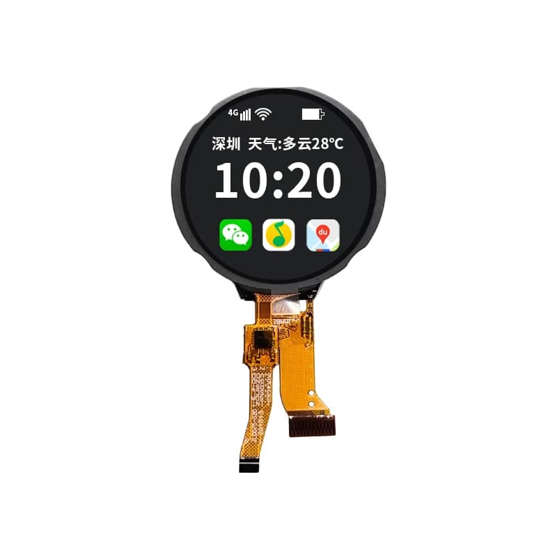 1.28 inch TFT Round Screen IPS Resolution 240*240 8080MCU Interface GC9A01 Driver Plug Touch