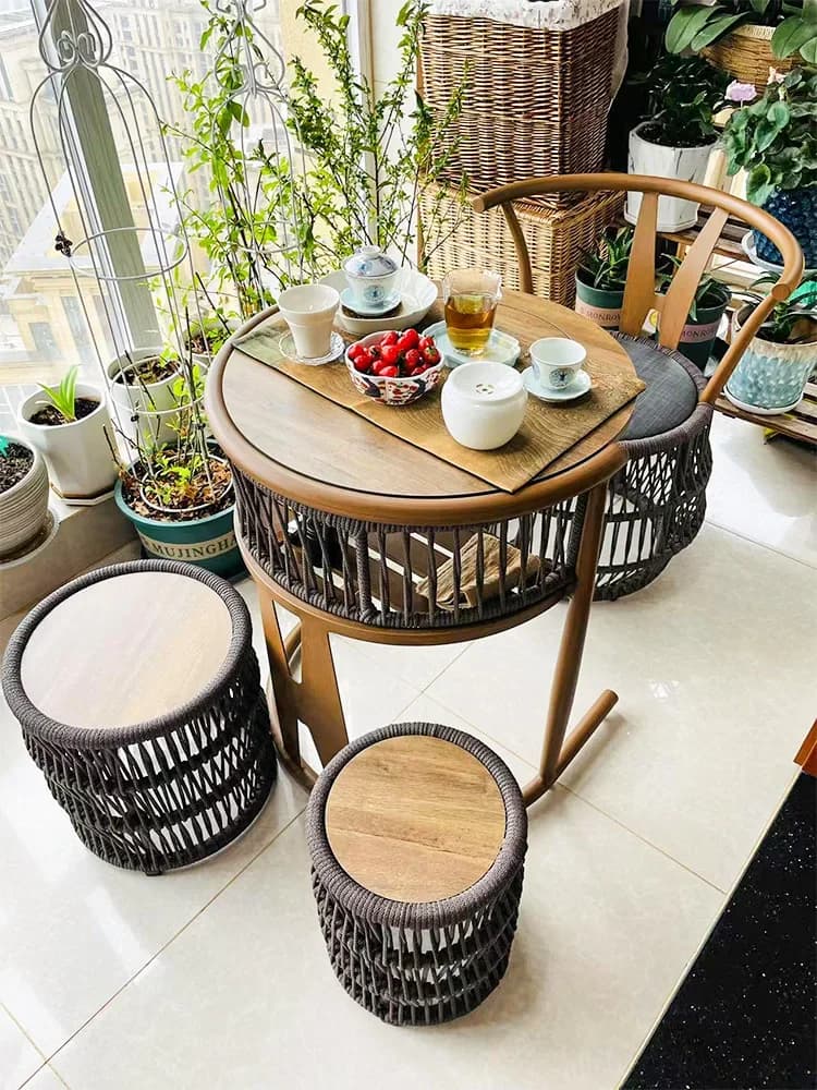 Three-Piece Tables and Chairs Combination Leisure Chair Household Coffee Table Small Rattan Chair Leisure Tea Table and Chair