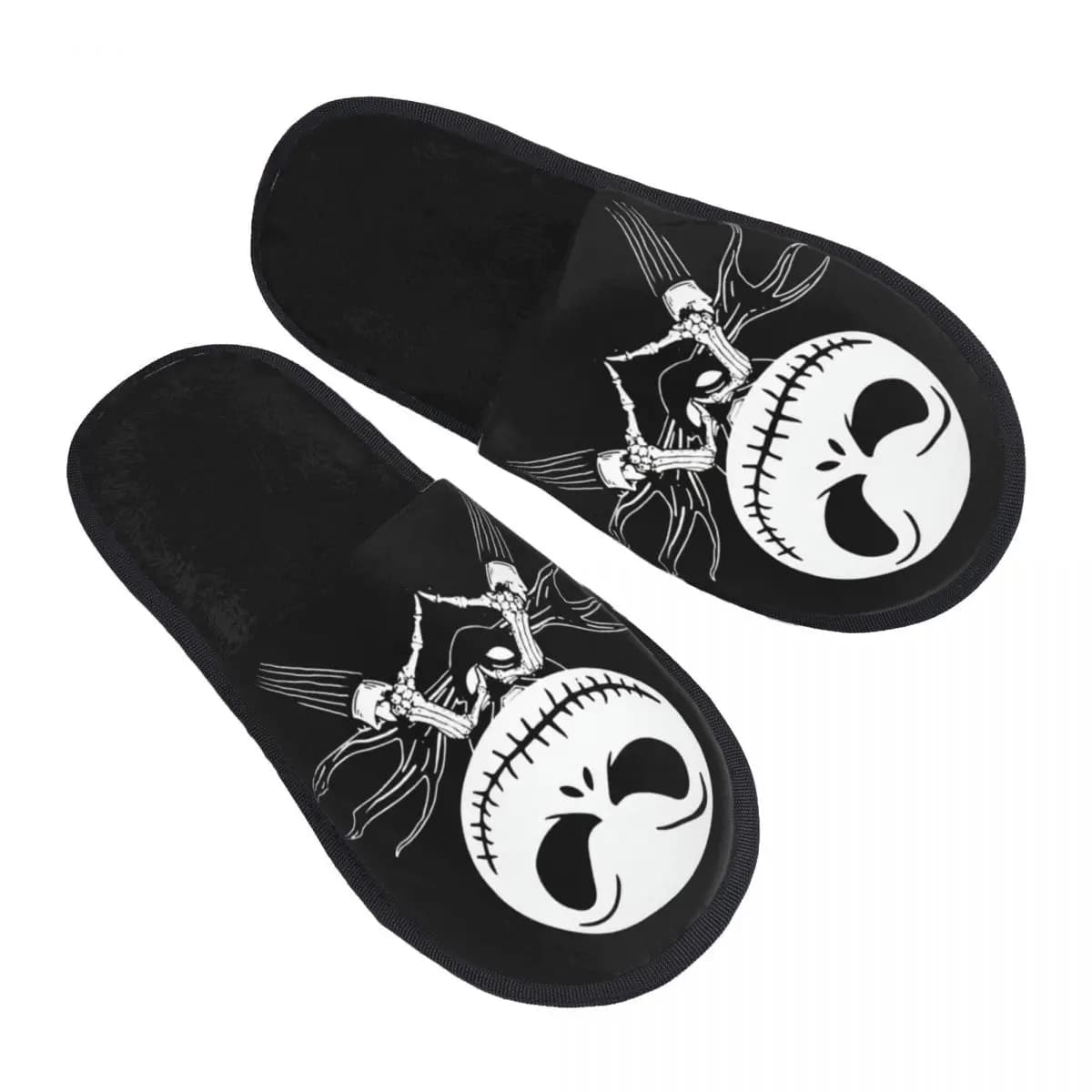 Custom The Nightmare Before Christmas Comfy Scuff Memory Foam Slippers Women Jack Skellington Heart Spa House Shoes