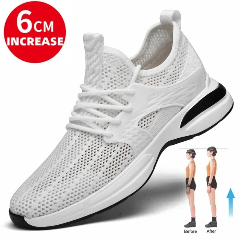 Men Summer Sneakers Breathable Elevator Height Increase Shoes for  Height Increasing Shoes Mesh Insole 6cm