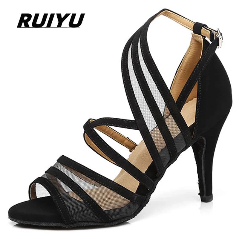 Latin Dance Shoes Ladies Salsa Tango Ballroom Party Dancing Shoes Coffee Red Black Girls High Heel Sandals Jazz Sneakers