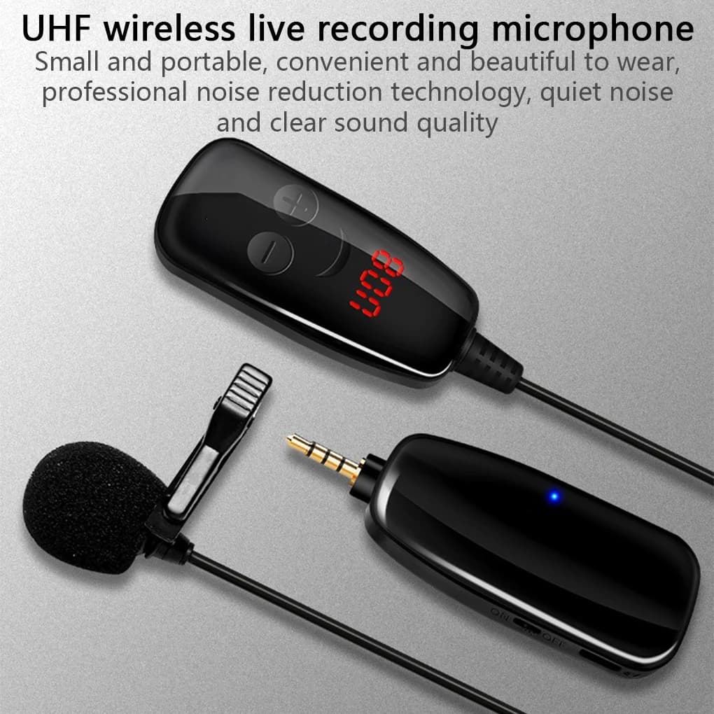 UHF Wireless Headset Microphone Universal Cellphone Live Streaming Mic