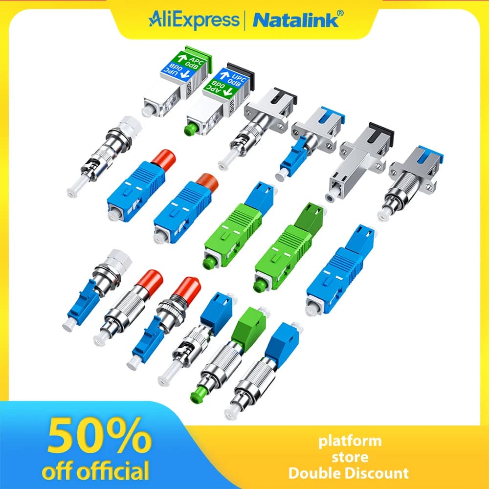 Natalink FC SC ST LC Male to Female Fiber Optic Connector FTTH Singlemode Adapter for Visual Fault Locator Optical Power Meter