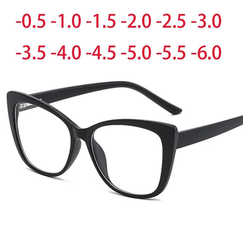 2328 Cat Eyes TR90 Frame Clear Lens Prescription Glasses Myopia Nerd Spectacles Degree -0.5 -1.0 -2.0 -3.0 -4.0 to -6.0