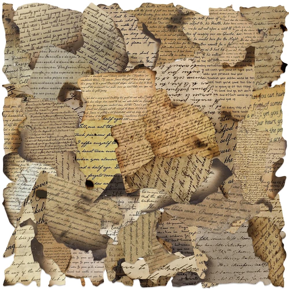 50pcs Aesthetic Burned Shredded Paper Stickers Water Bottle Sticker Laptop Luggage Guitar Diary Waterproof Vinyl Phone Decals