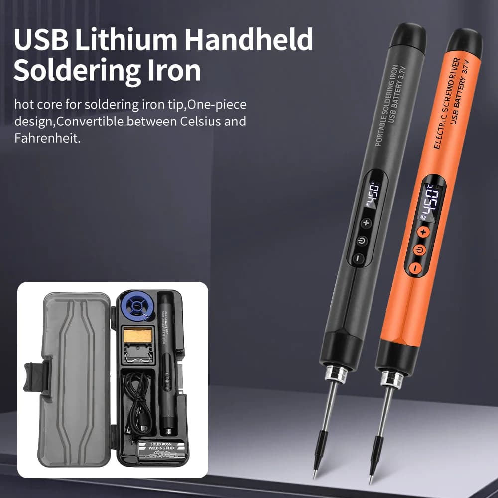 USB digital display soldering iron mini electric soldering iron set three temperature adjustment 300-450 ℃ 6 seconds to melt tin