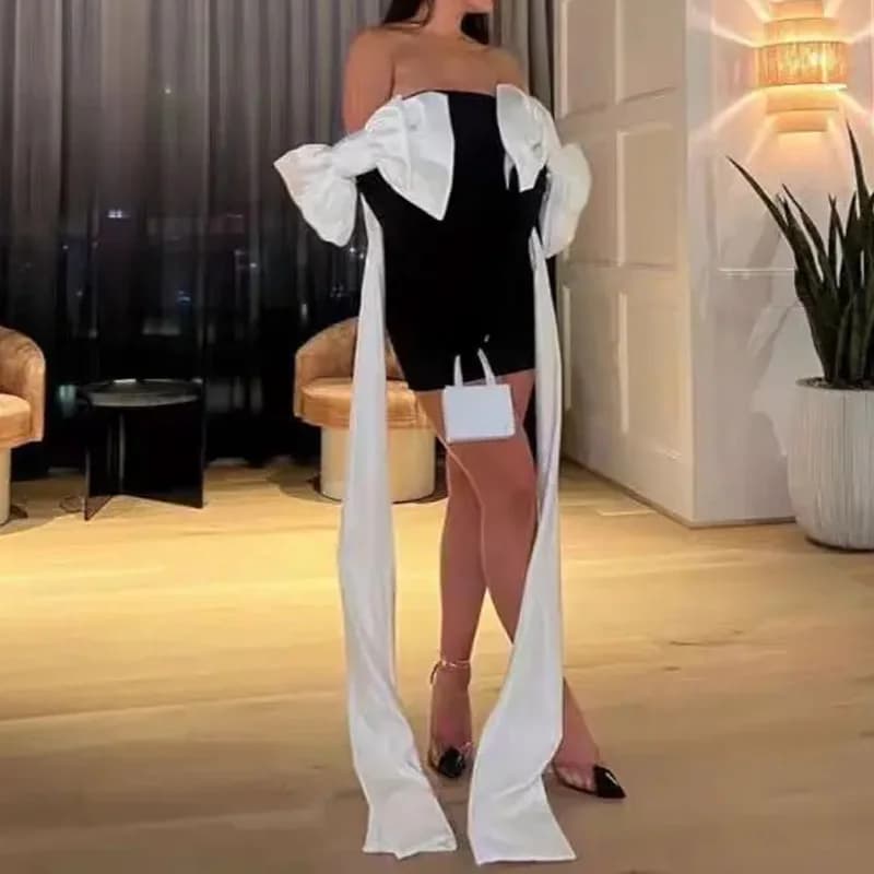 Separate Satin Big Bow Wedding Dress Knots Removable Shoulders Bow With Long Ribbon For Dresses Wedding Accessories DIY