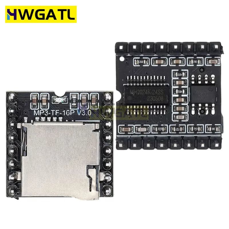 HWGATL DFPlayer Mini MP3 Player Module V3.0 16P TF Card U Disk DF Player Audio Voice Module Board