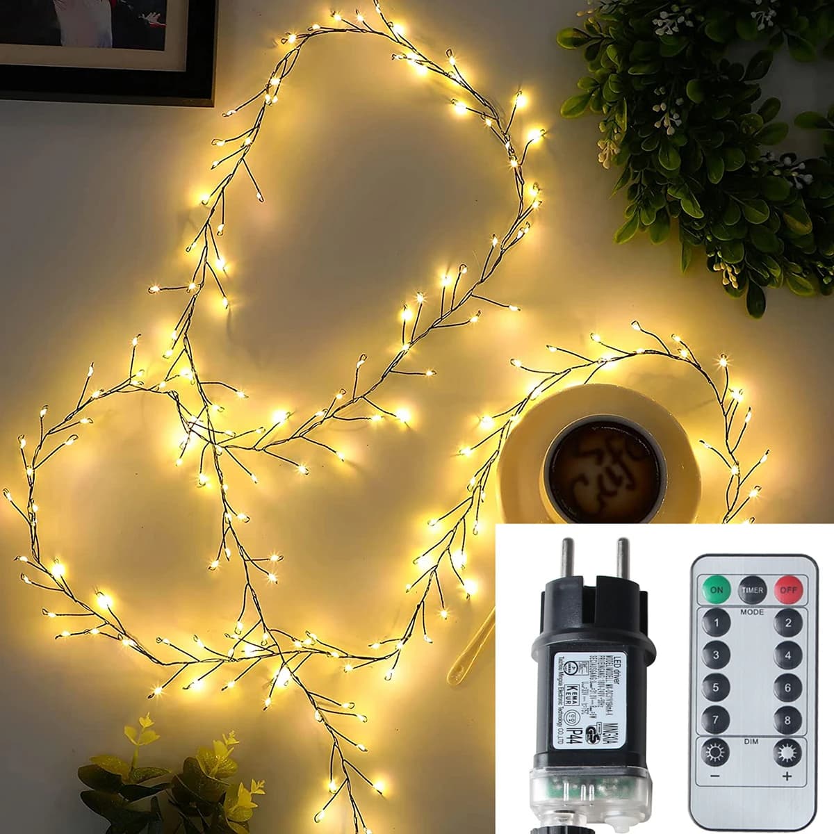 LED String Fairy Lights Green Wire Outdoor Cluster Tree Lights Birthday Garland For New Year Street Home Party Wedding Decor