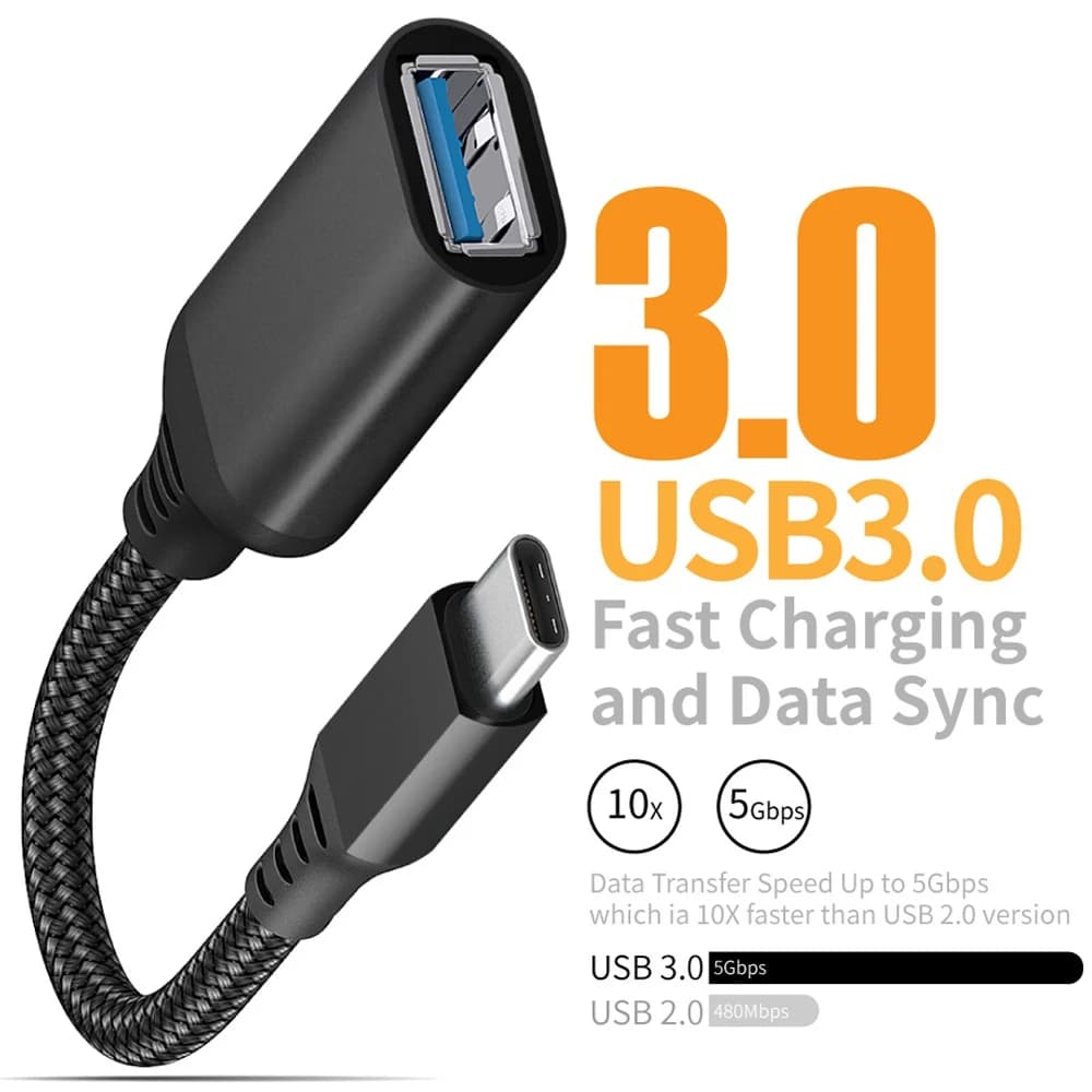 OTG Data Cable Type C To USB 3.0 AdapterA Male to Female Extension Cable MobilePhone Tablet PC Car Extension Adapter Cable