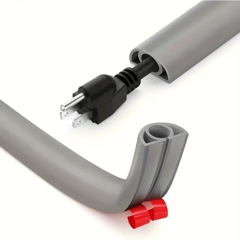 1Pc 1/3Meter Cord Management Channel,Invisible Decorative Wire Cover, Anti-Step Protector, Adhesive Soft Cable Raceway with Cap