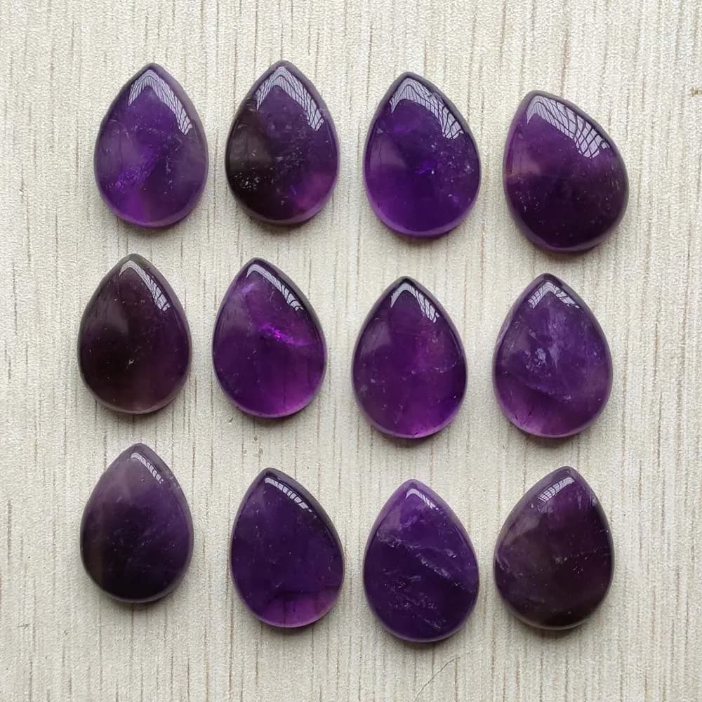 25x18mm fashion natural amethysts stone CAB CABOCHON teardrop beads for jewellery making free shipping Wholesale 12pcs/lot
