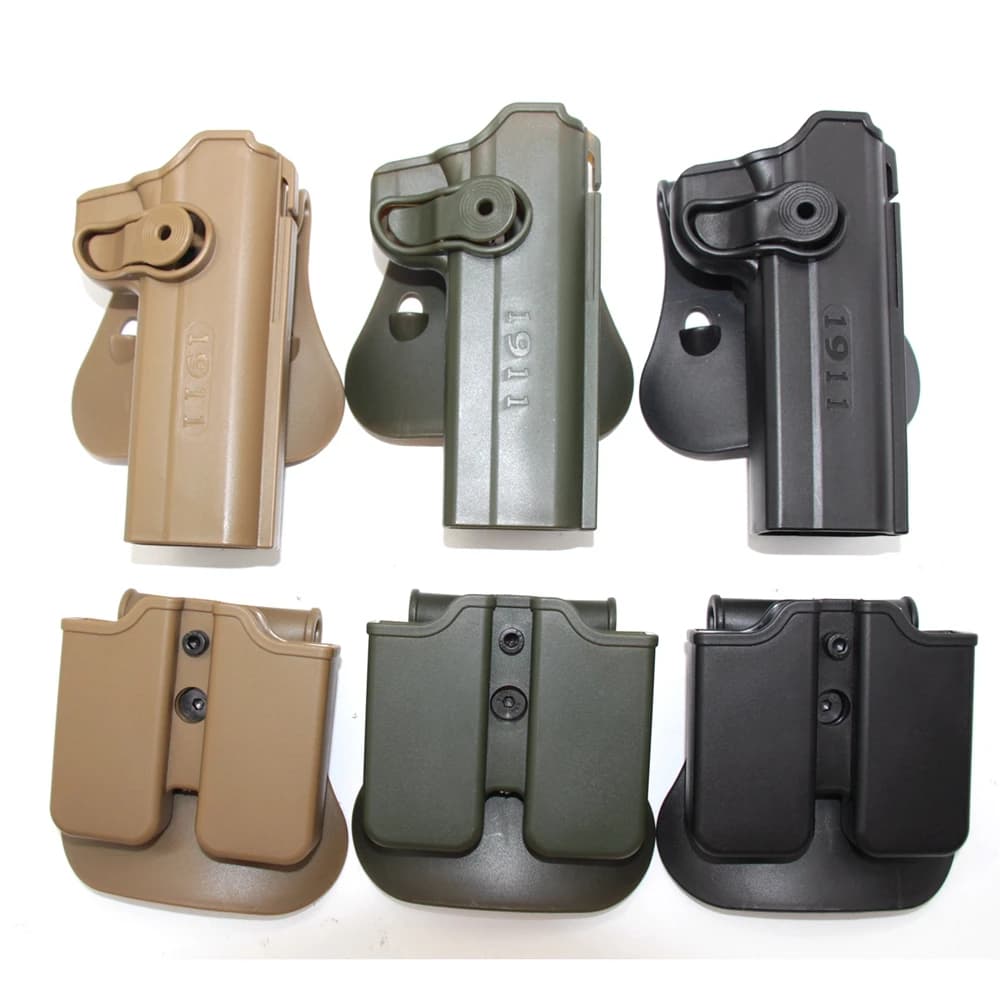 Tactical 1911 Belt Paddle Holster Waist Holster Case Magazine Pouch Hunting Accessories