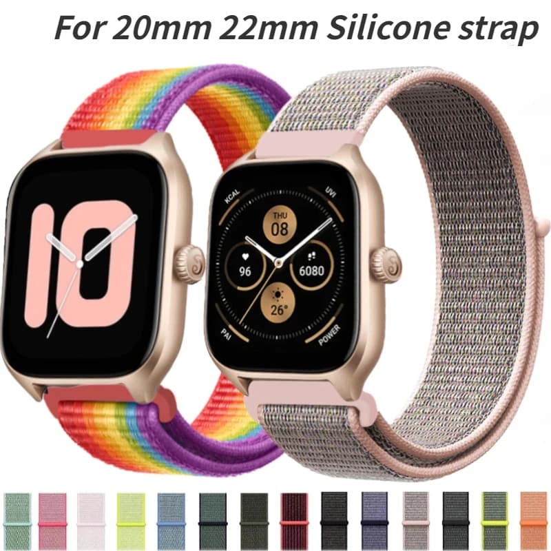 Nylon Loop Band For Amazfit GTS 4 Mini/GTR4/Bip/Stratos Bracelet Strap For Samsung Galaxy Watch 4/5/6 40/44mm Belt For 20mm 22mm