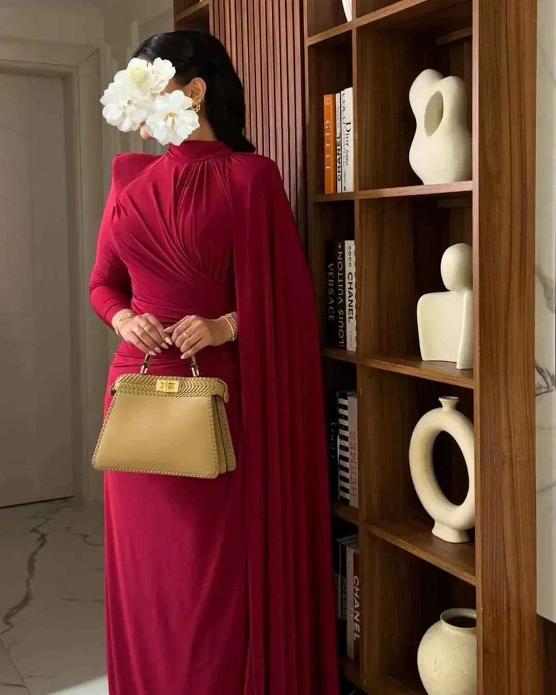 Customized Elegant High Neck Long Sleeves Evening Dresses Woman Straight Party Cocktail Dresses for Special Occasions