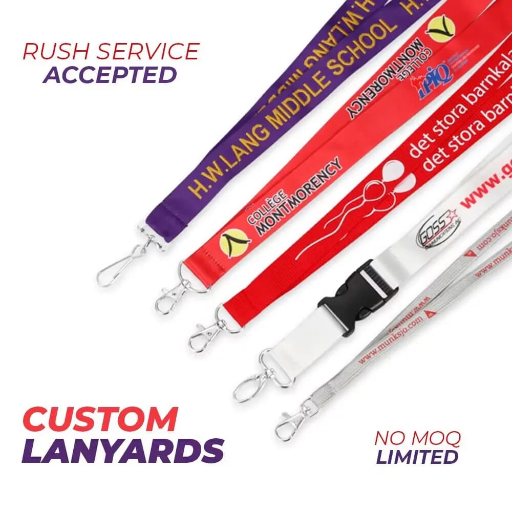 Customized Polyester Lanyards with Heat Transfer Logo, Sublimation Lanyards, 20mm Wide