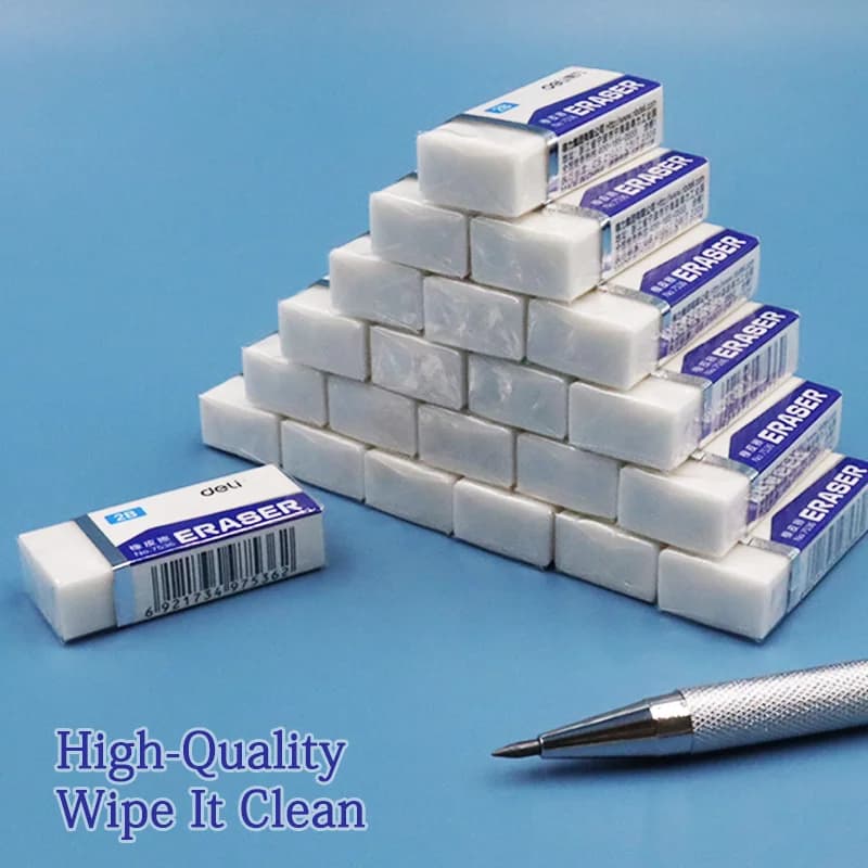 2B White PVC Student Eraser For Automatic pencil Regular pencil Clean and Mess Free Student Exam Office Sketch Soft Eraser for C