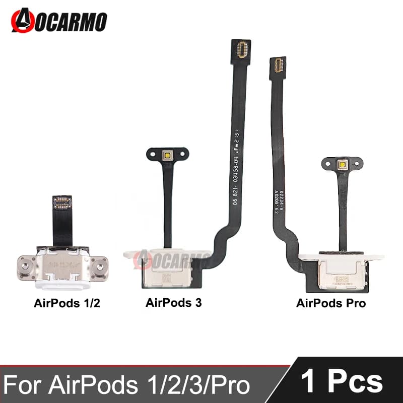 Aocarmo For AirPods 1 2 3 Pro Pro2 USB-C Type-C A1602 A2897 A2190 Battery Charging Case Box Compartment Charger Port Flex Cable