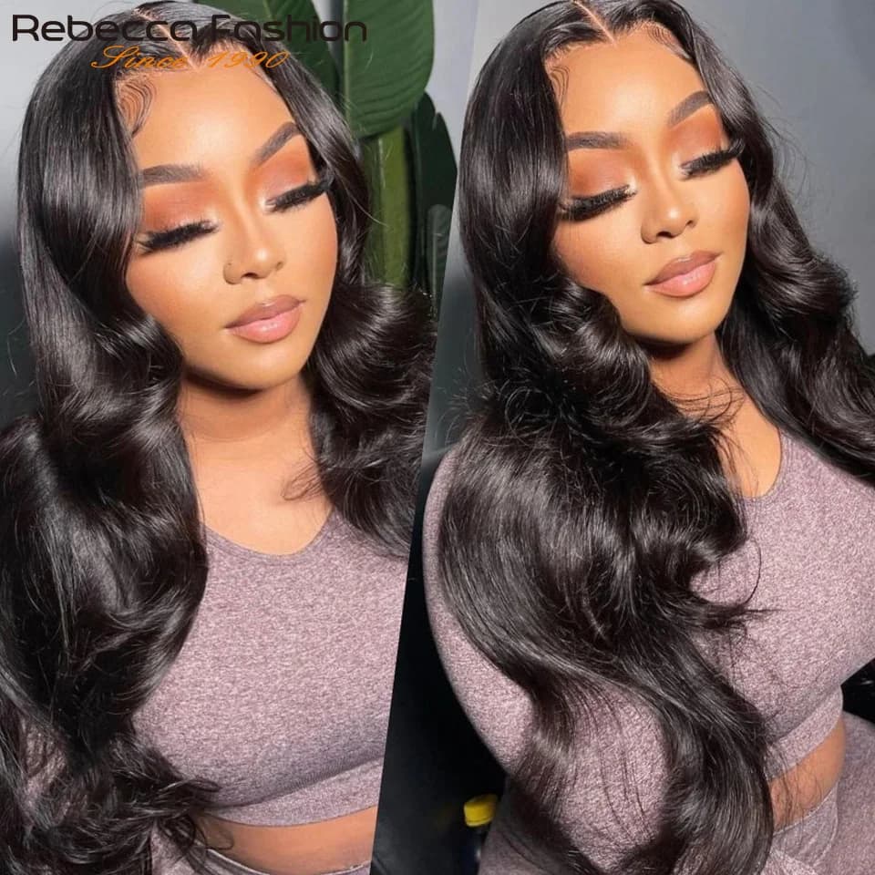 Middle Part Body Wave Human Hair Bob Wigs Breathable Pre Plucked Brazilian Lace Front Wigs For Women Natural Color T lace Wigs