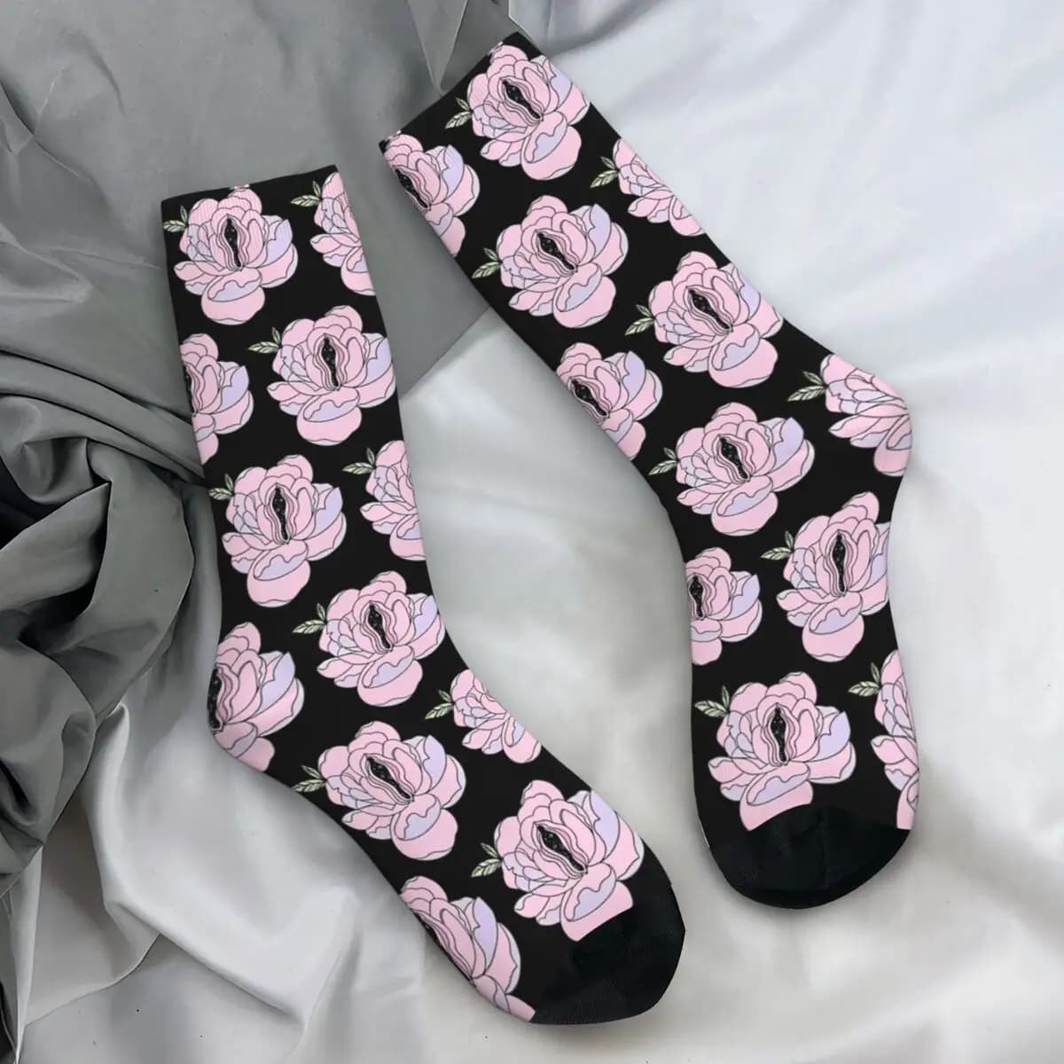 Vulva Flower Socks Autumn Stockings Trendy Men Breathable Socks Pattern Outdoor Sports Anti Skid Socks
