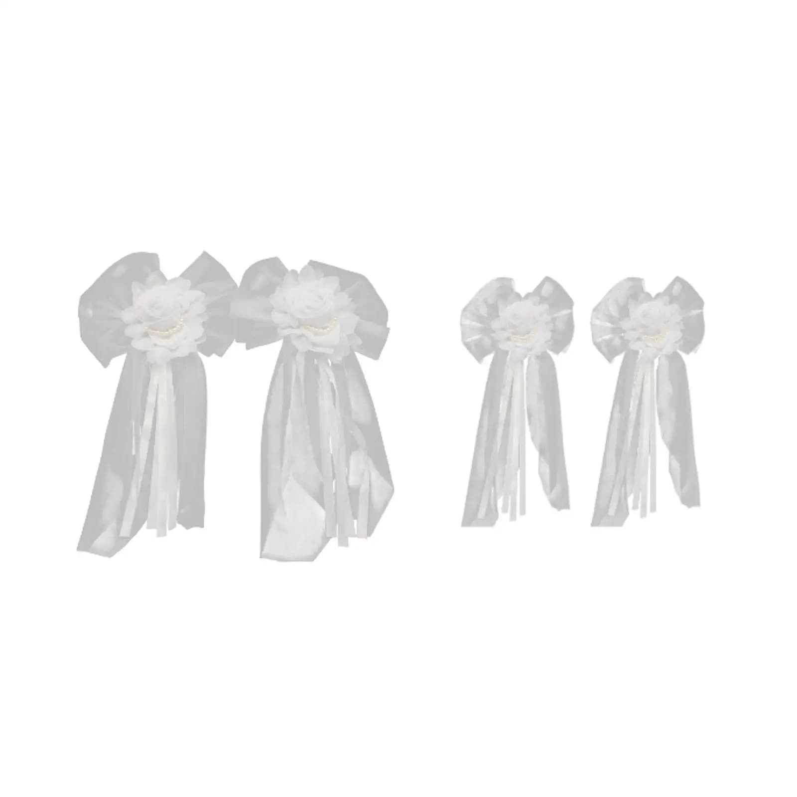 2 Pieces Wedding PEW Bows PEW Flowers for Elegant Event Reception Ceremony