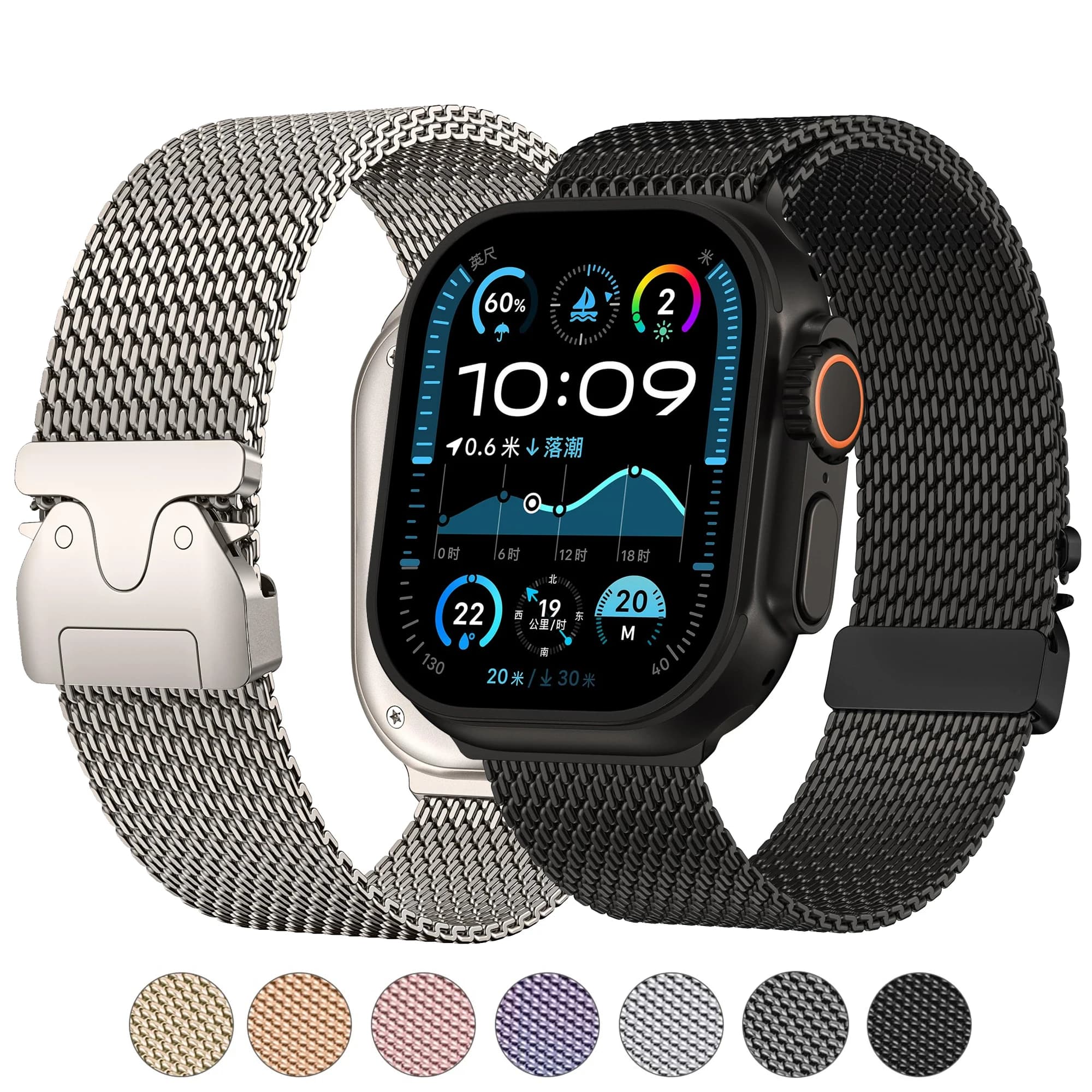 Titanium Strap for Apple watch Ultra band 49mm 46mm 45mm 42mm iWatch 44mm 41mm 40m Loop correa bracelet Series 10 9 8 7 6 5 SE 4