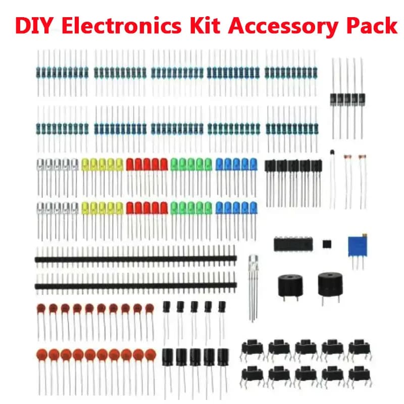 New Electronics Components Basic Starter Kit for R3 MEGA2560 Raspberry Pi with LED Buzzer Capacitor Resistor