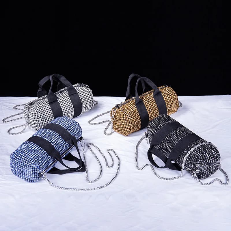 Fashion Dinner Party Clutch Silver Designer Bag Compact Rhinestone Evening Clutch Purses Casual Daily Designer Wallet Handbag