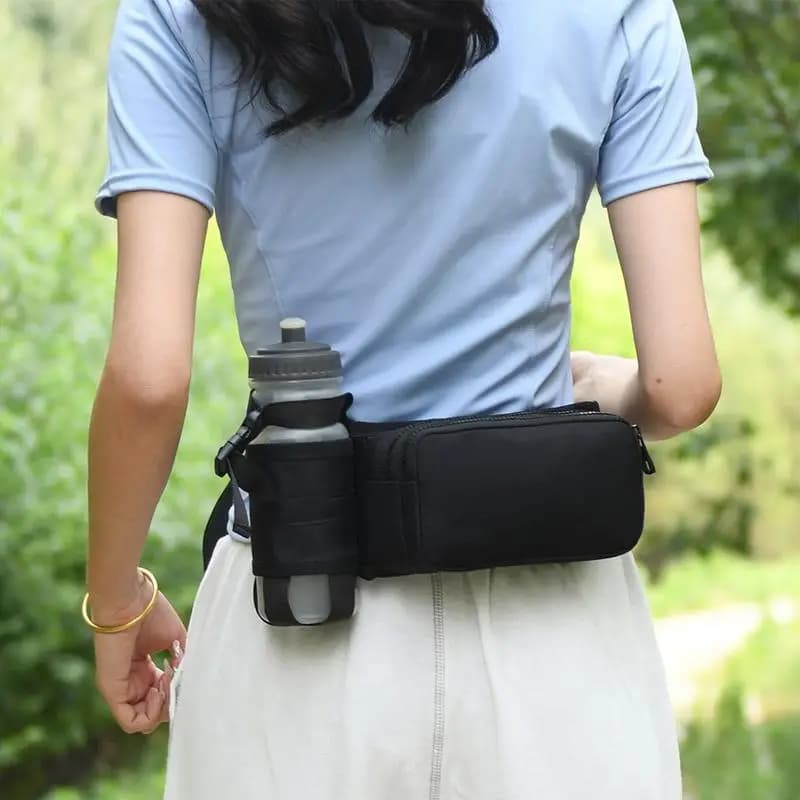 Fanny Pack With Water Bottle Holder Adjustable Fanny Pack Water Resistant Hip Bag For Women Men Running Bag For Phone Wallet