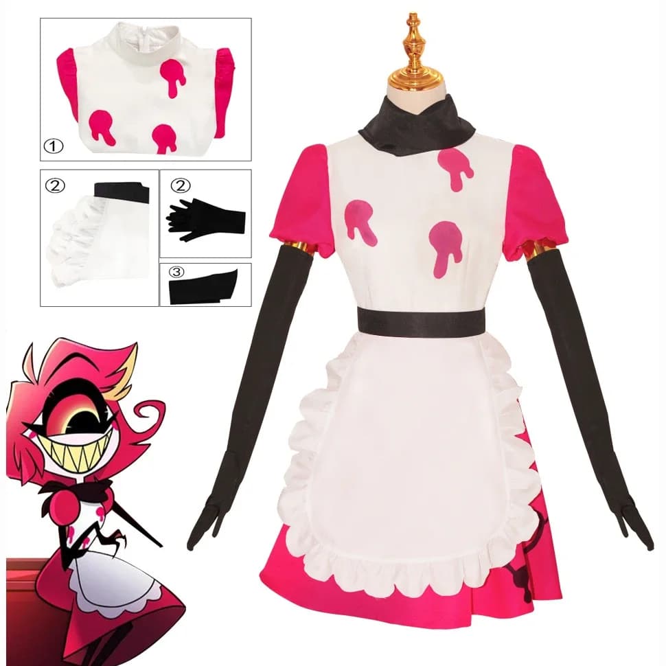 Anime Hazbin Cosplay Hotel Niffty Cosplay Costume Halloween Party Fancy Dress Men Women Maid Outfit Apron Dress Suit