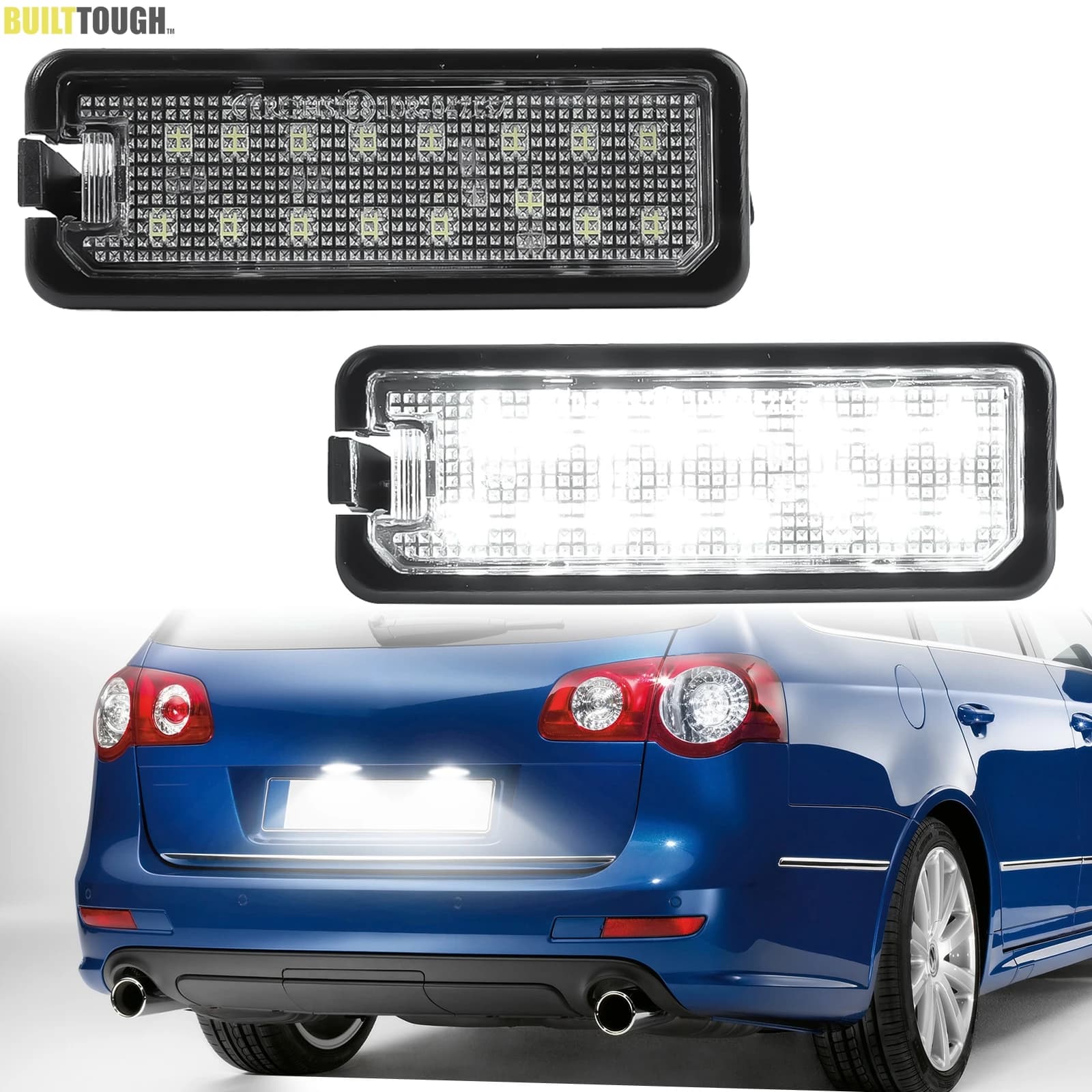 2pcs For VW Golf MK4 98-02 MK5 03-08 MK6 08-12 Passat 3C B7 10-14 Canbus Error Free License Number Plate Lights Lamps White LED