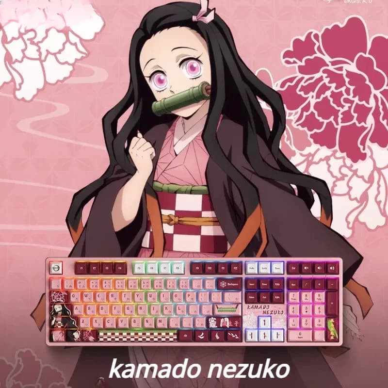 MiFuny Mechanical Keyboard Wireless 108keys Japanese Anime Graffiti RGB HotSwap 3-Mode PBT Gaming Keyboard for PC/Tablet/Mac