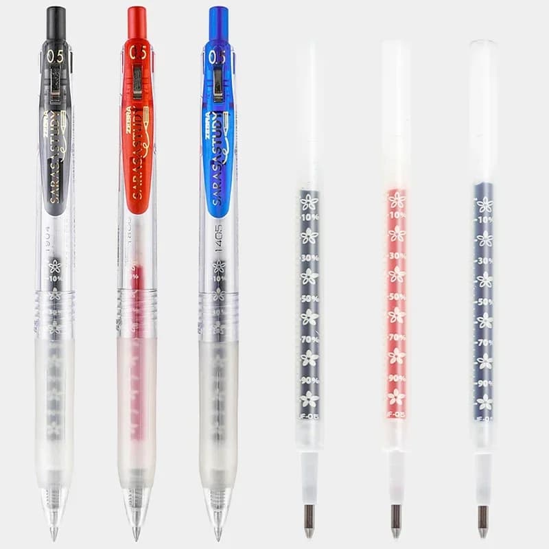 ZEBRA Quick Drying Gel Pens SARASA STUDY Japanese Stationery 0.5mm Black Blue Red Ink for Student Test Pen School Supplies