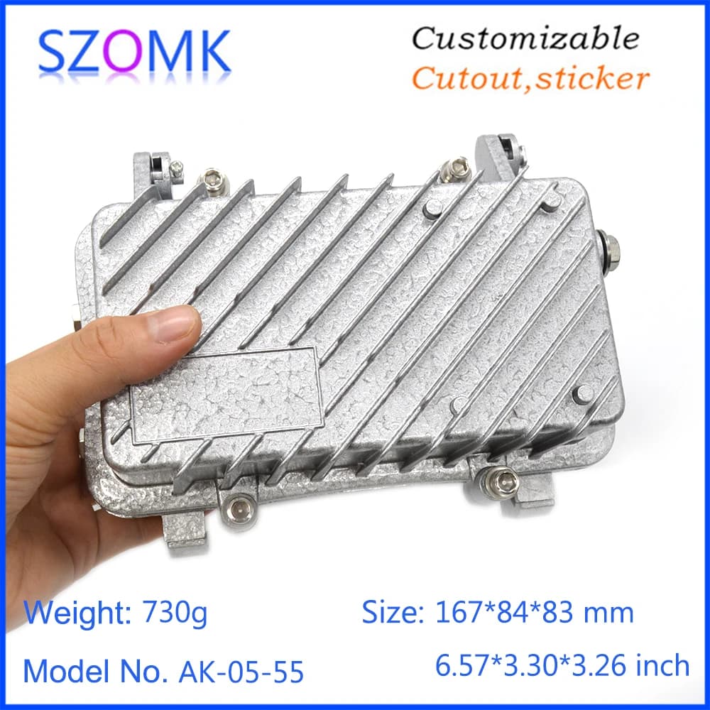 custom aluminium electronics enclosure amplifier die cast aluminum case IP67 signal project housing box 167X84X83mm