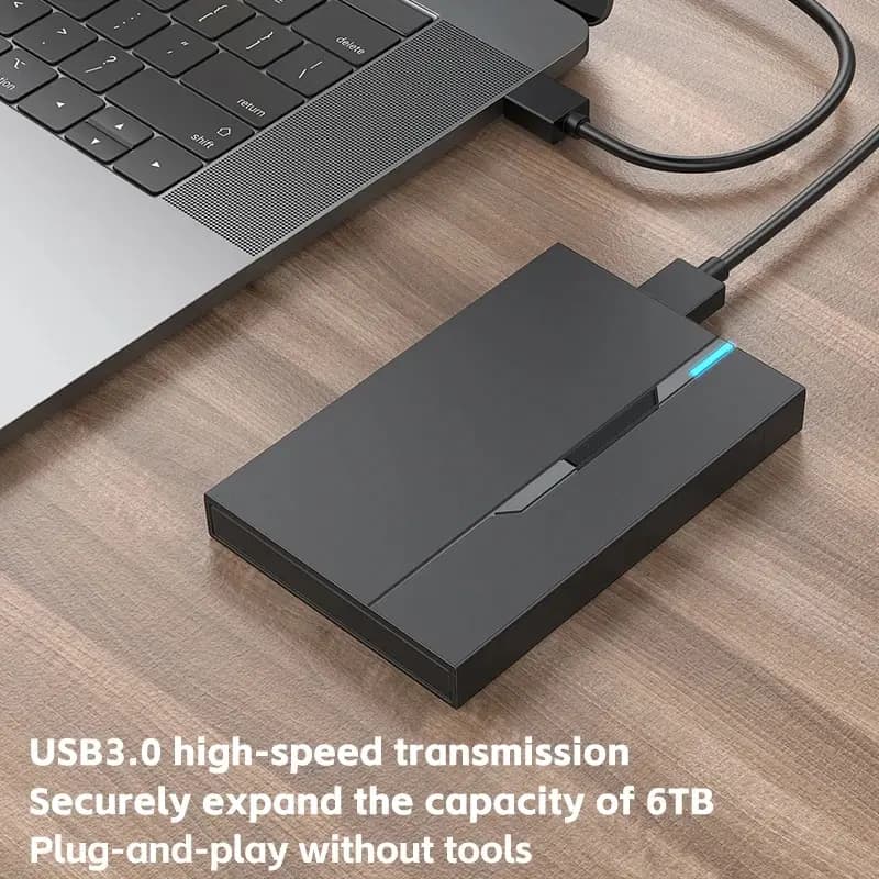USB3.1 SSD/HDD case 2.5" External Hard Drive Enclosure USB 3.0 Hard Disk Case Supports 7mm 9.5mm SATA SSD HDD 6TB For Laptop PC