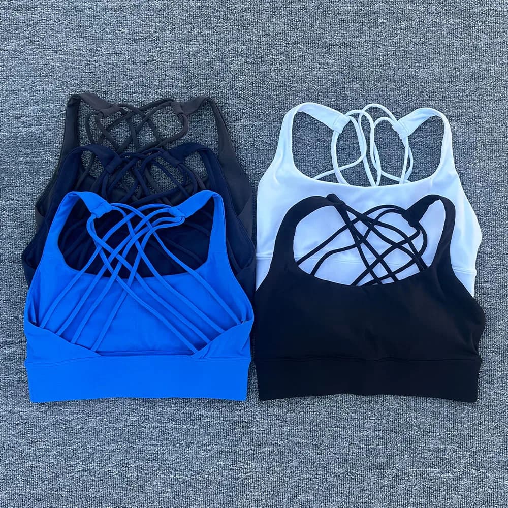 New Fitness Sports Bra for Women Push Up Cross Back Shockproof Running Gym Training Workout Yoga Underwear Crop Tops