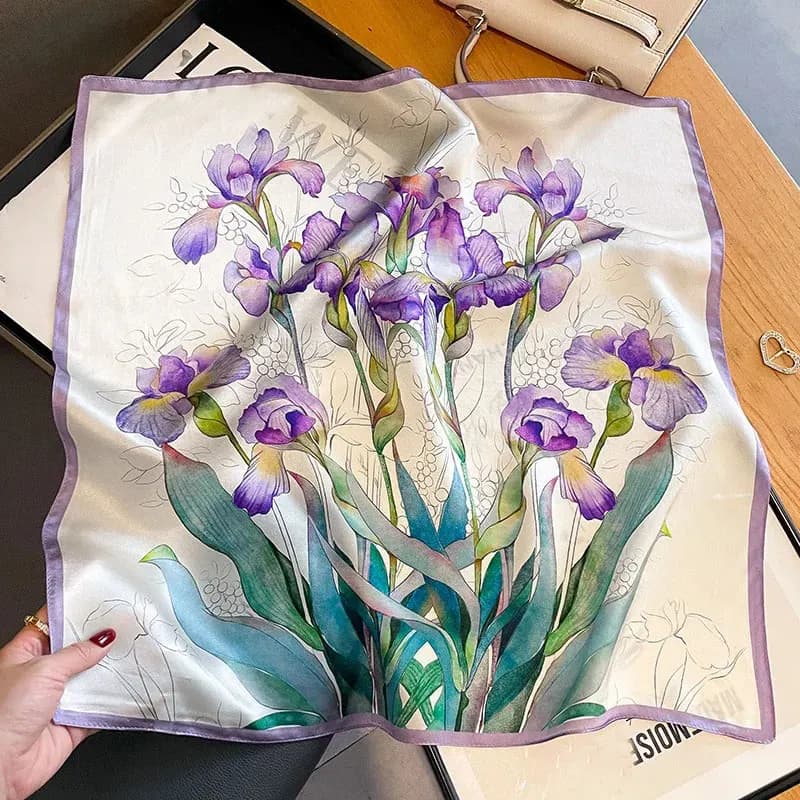 100% Silk Scarf For Women Shawls Wraps Floral Summer Ladies Neckscarf Scarves Hijab Foulard Neck Kerchief Bandana Luxury Brand