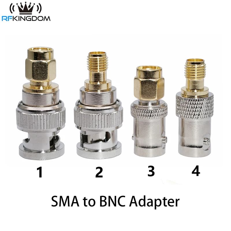 SMA to BNC Adapter SMA Male Plug to BNC Female M/F Radio Antenna Connector RF Converter M/F Radio Antenna Adapters Kit Coaxial