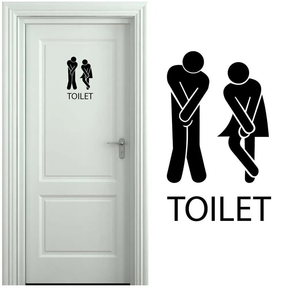 Creative Funny Toilet Wall/Door Stickers Bathroom Decoration Waterproof Decals Vinyl Wallpaper Poster Home Decor The Wall O E0O8