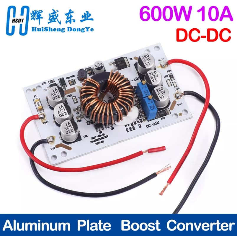 600W DC-DC Step Up Boost Converter Module DC 12V 24V 36V 48V Power Supply Transformer 10V-60V to 12V-60V 10A Voltage Regulator