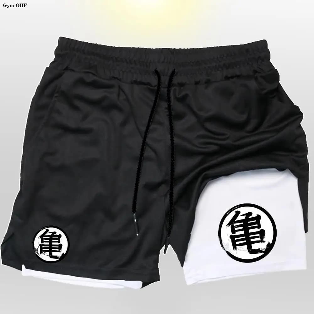 Z Goku Anime Sweatpants Shorts Men Gym Running Shorts Men Quick Dry Sport Outdoor Training Summer 2 In 1 Men Short Pants