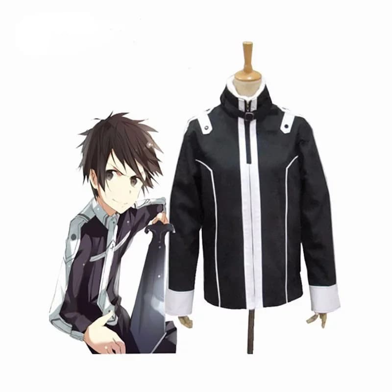 Anime Sword Art Online 2 Cosplay Sword Costumes Kirito Black Jackets Hoodie Thick Coat Drop Shipping