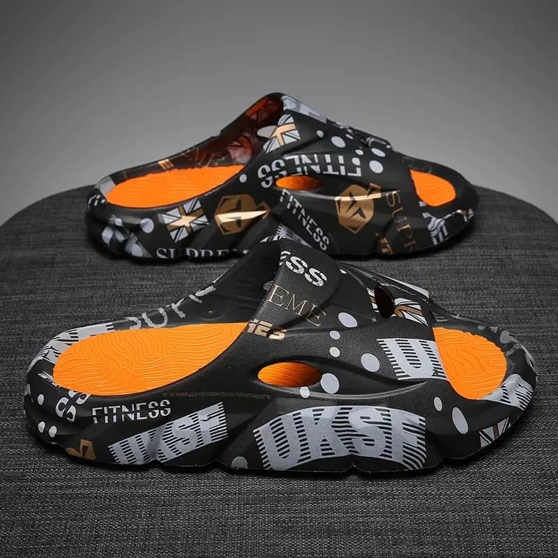 Summer Men's Massage Light EVA Slippers Indoor Outdoor Beach Casual Slides Shoes Soft Sole Flip-flops Cool Sandals Clogs