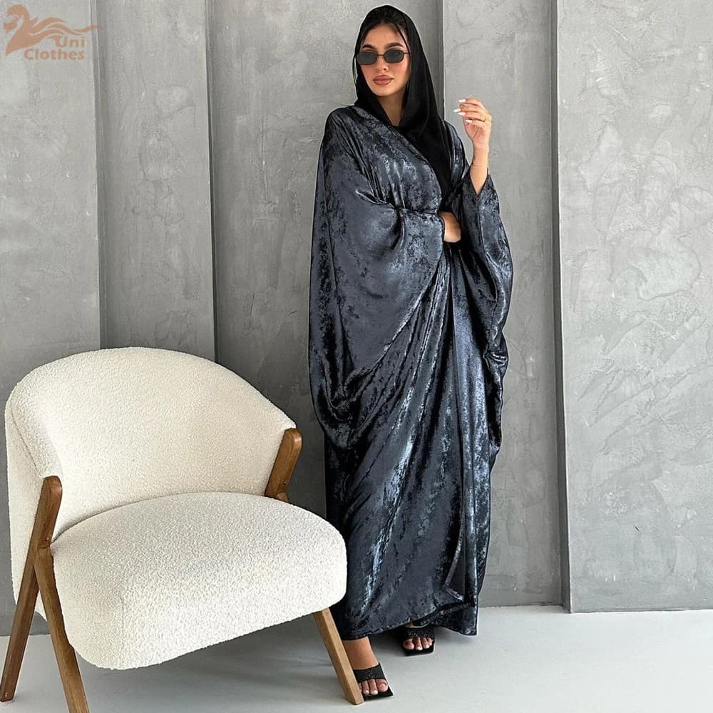 2024 New Fashion Turkish Dubai Abaya Muslim Women Elegant Robe Arabic Kimono Islam Open Abayas Islam Clothing Modest Coat