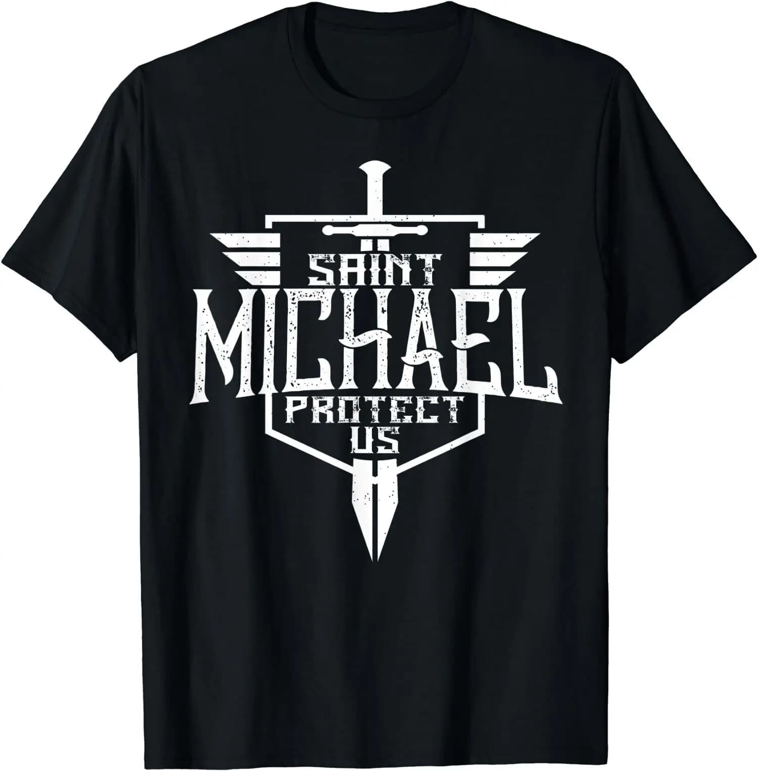New Limited Saint Michael the Archangel Protect Us Catholic T-Shirt