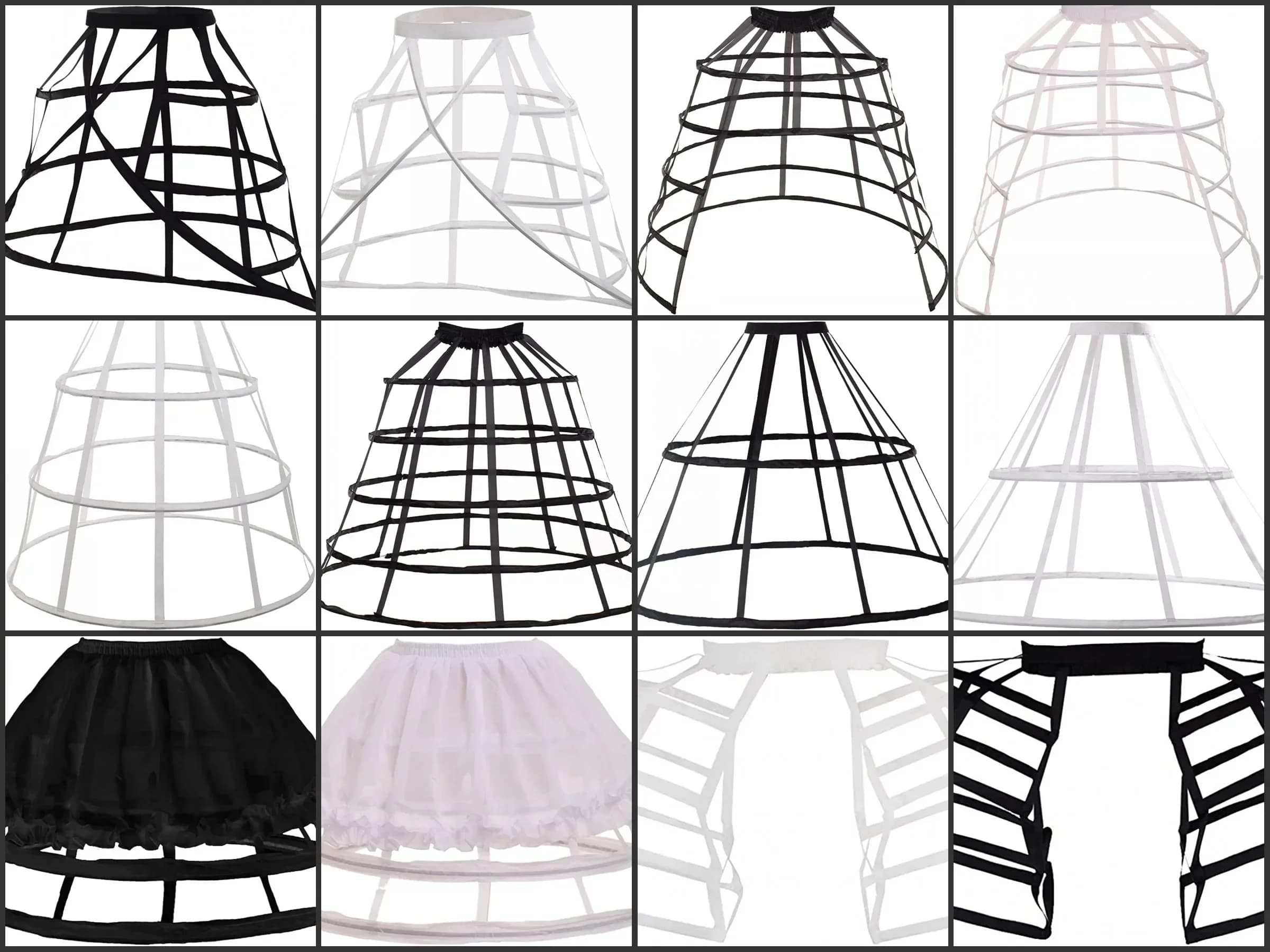 Pannier Petticoat Women Victorian Bustle Cages Hoop Skirt Cage Skirt for Women